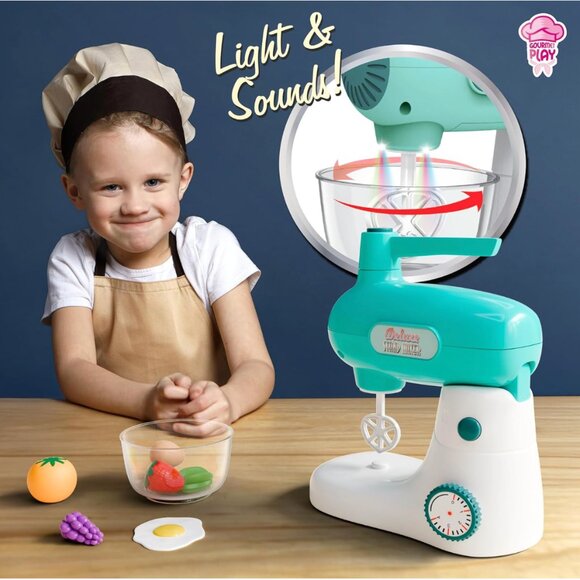 Deluxe Stand Mixer Playset for Toddlers 3+ – 9 Piece Gourmet Kitchen Set - Picture 4 of 7